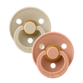 Sutter, Bibs, Bibssutter, Pacifier, Sut, Naturgummi, naturgummisut, Rund sut,Colour,Latex, 2Pack,Colour ,Vanilla,Peach,str.2