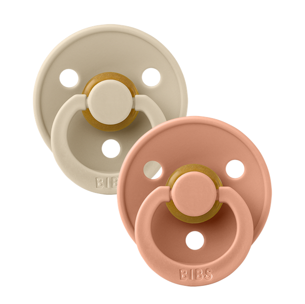 Sutter, Bibs, Bibssutter, Pacifier, Sut, Naturgummi, naturgummisut, Rund sut,Colour,Latex, 2Pack,Colour ,Vanilla,Peach,str.1