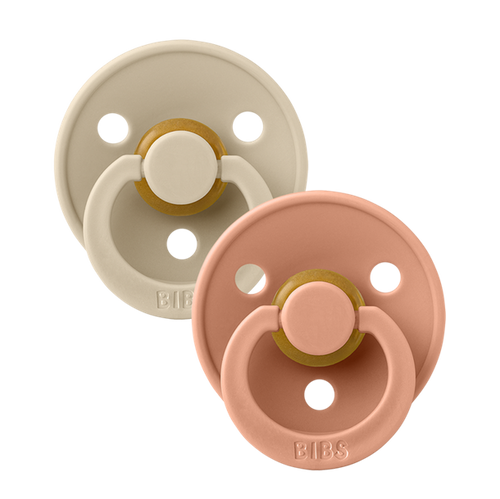 Sutter, Bibs, Bibssutter, Pacifier, Sut, Naturgummi, naturgummisut, Rund sut,Colour,Latex, 2Pack,Colour ,Vanilla,Peach,str.1