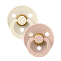Sutter, Bibs, Bibssutter, Pacifier, Sut, Naturgummi, naturgummisut, Rund sut,Colour,Latex, 2Pack,Colour ,Ivory, Blush