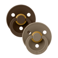 Sutter, Bibs, Bibssutter, Pacifier, Sut, Naturgummi, naturgummisut, Rund sut,Colour,Latex, 2Pack,Colour, Mocha,Dark Oak,str.1