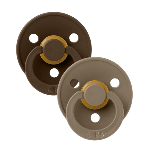 Sutter, Bibs, Bibssutter, Pacifier, Sut, Naturgummi, naturgummisut, Rund sut,Colour,Latex, 2Pack,Colour, Mocha,Dark Oak,str.1