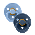 Sutter, Bibs, Bibssutter, Pacifier, Sut, Naturgummi, naturgummisut, Rund sut,Colour,Latex, 2Pack,Colour ,Sky Blue, Steel Blue-str.1