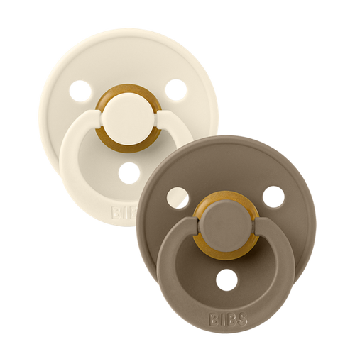 Sutter, Bibs, Bibssutter, Pacifier, Sut, Naturgummi, naturgummisut, Rund sut,Colour,Latex, 2Pack,Colour,  Ivory,Dark Oak