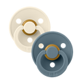 Sutter, Bibs, Bibssutter, Pacifier, Sut, Naturgummi, naturgummisut, Rund sut,Colour,Latex, 2Pack,Colour,  Ivory,Petrol,str.1