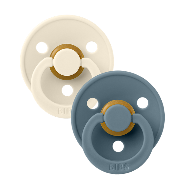 Sutter, Bibs, Bibssutter, Pacifier, Sut, Naturgummi, naturgummisut, Rund sut,Colour,Latex, 2Pack,Colour,  Ivory,Petrol,str.1