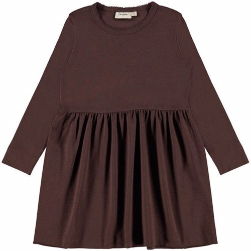 kjole, pigekjole, Lil' Atelier, lilatelier, rød, mahogany, festkjole, hverdagskjole,