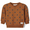 trøje, Lil' Atelier, lilatelier, bomuld, sweatshirt, økotex, blå prikker, caramel,