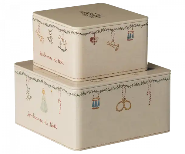 Maileg Metaldåser, Ambiance de noël - Sæt m. 2 stk.