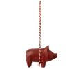 Maileg - Træ ophæng, Gris - Rød