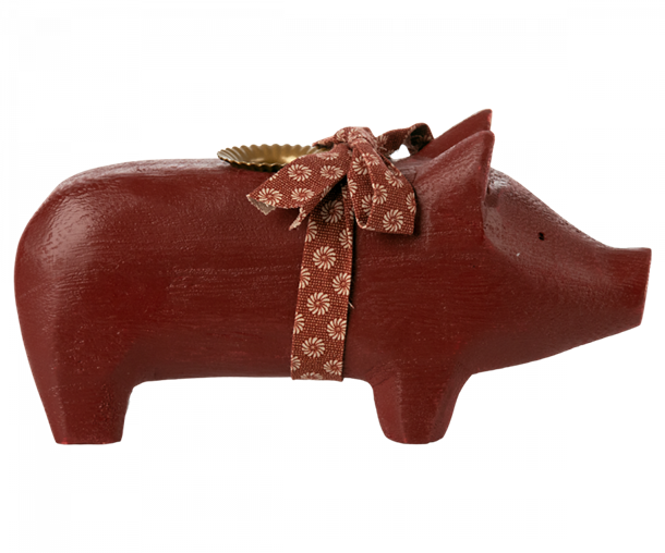 Maileg - Gris lysestage, Medium - Rød