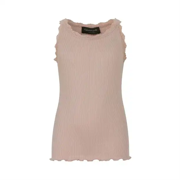 top rosemunde, silketop pige, pige top, undertrøje pige, rosemunde undertrøje, top med kant, undertrøje pige, rosemunde vintage powder