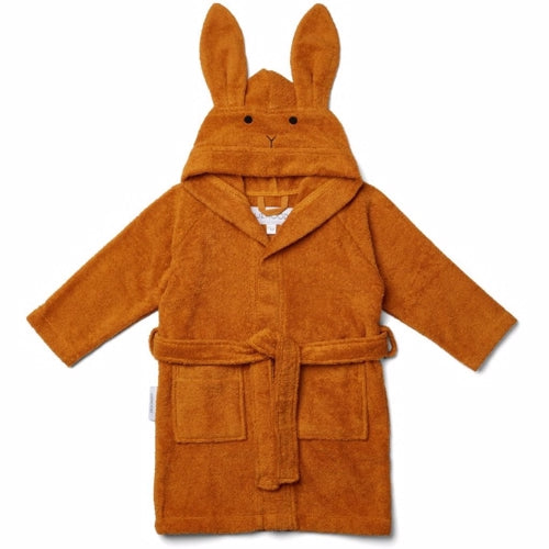 badekåbe, morgen kåbe, frotte kåbe, bathrobe, lily bathrobe, badekåbe bluewave, Liewood - Badekåbe lily Rabbit Mustard