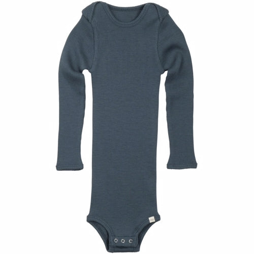 Minimalisma 100%Wool - Alaska, body, ThunderBlue, langærmet body