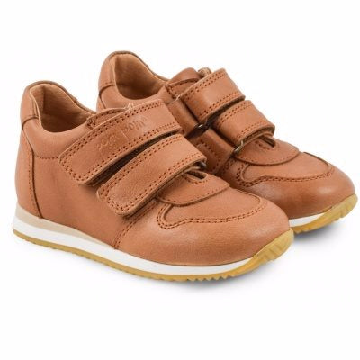 Pompom Runner Sneaker - Camel, lædersko, sneaker, børnesko, barne sko , sko løbesko, lædersko,