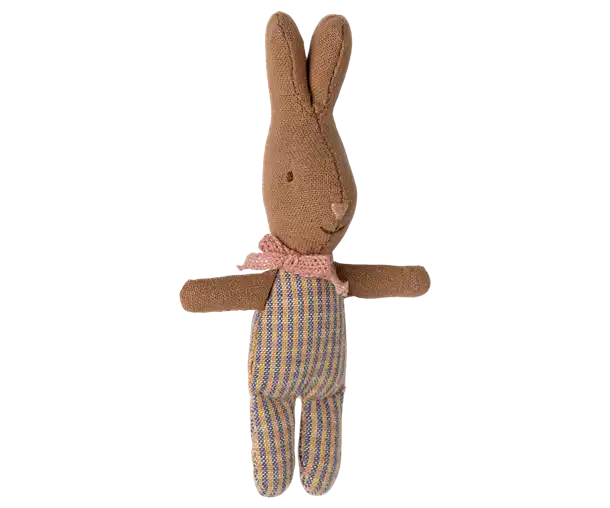 Maileg, babyseng, babycot, legetøj, børnelegetøj, musseseng, dukkeseng, Maileg dansende kat & Mus i skoæske Maileg Storebror mus i nattøj, Maileg-Bedstefar & Bedstemor i tændstik æske,Maileg -  Hare, My - Rosa/blå tern