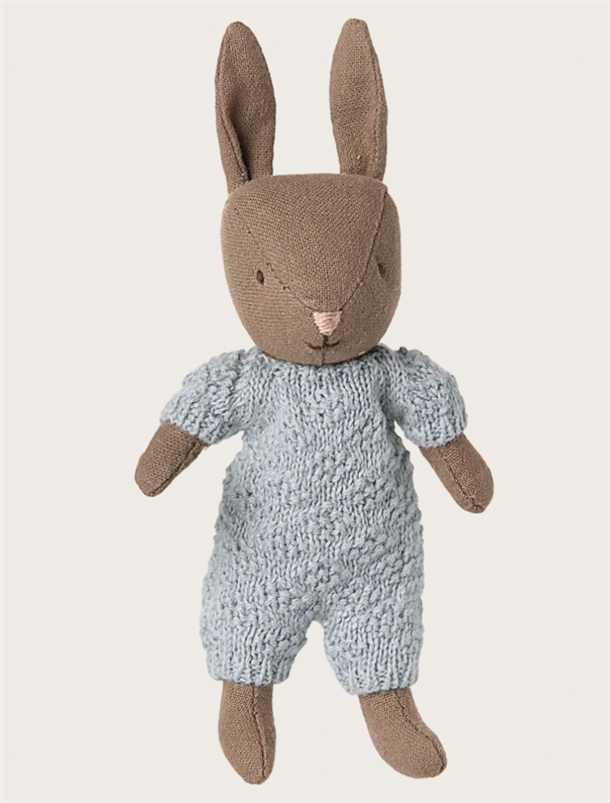 Rabbit, Micro - Brown - Blue knitted suit