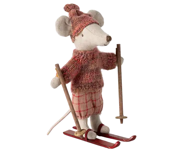 Maileg, babyseng, babycot, legetøj, børnelegetøj, musseseng, dukkeseng, Maileg dansende kat & Mus i skoæske Maileg Storebror mus i nattøj, Lysestage, Hest, Træ, Stor，Maileg - Vintermus med ski, Storesøster - Rosa