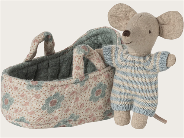 Baby mouse in carry cot - Blue