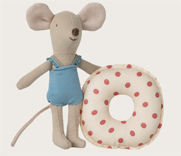 Strandmus med badering, Lillesøster - Røde prikker