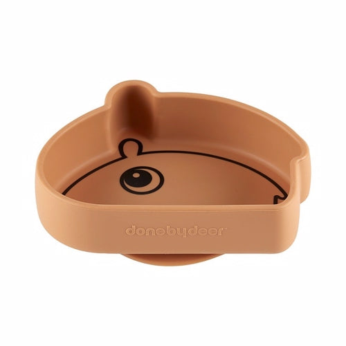 1799231 Done by Deer, Powder silicone plate Elphee, tallerken, plate, babybestik, bestik, service, baby, spisetid, mustard, elefant, skål, bowl