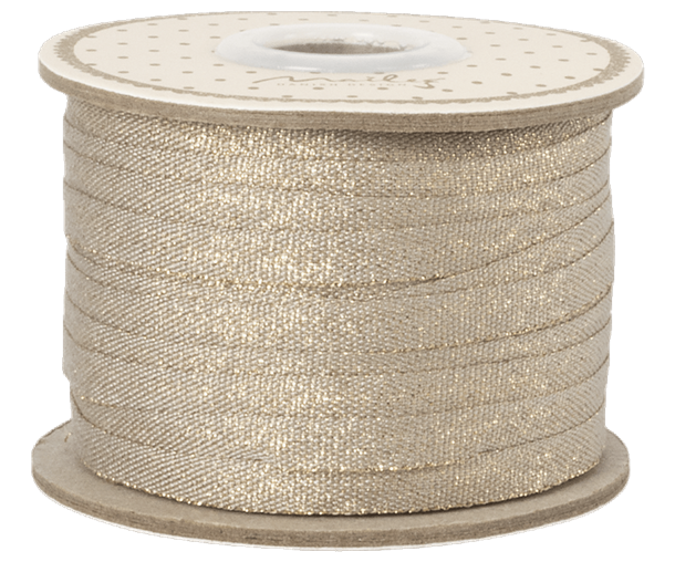 Maileg - Bånd, 25 m - Sten/Guld