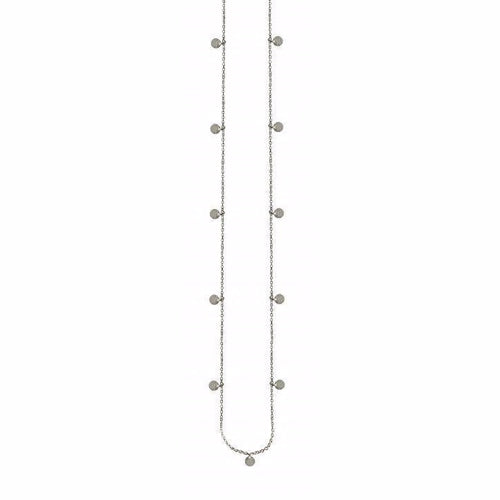 Aqua Dulce -80 cm. oxyderet sølvkæde med fine små sandblæste mønter