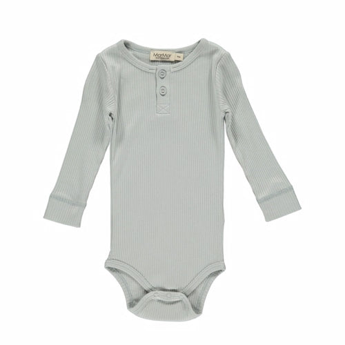 MarMar Body LS, Modal, Grey Sky 201-100-03-4505, body, body med lange ærmer, lange ærmer, bodystocking, drengebody, modalbody
