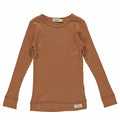 marmar - plain tee ls modal // desert red, t-shirt, bluse, langærmet, overdel, top, trøje
