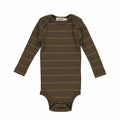 MarMar - ben body // golden olive stripe, body, bodystocking, sparkedragt, overdel, baby, babytøj