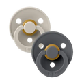 Sutter, Bibs, Bibssutter, Pacifier, Sut, Naturgummi, naturgummisut, Rund sut,Colour,Latex, 2Pack,Colour, Sand, Iron