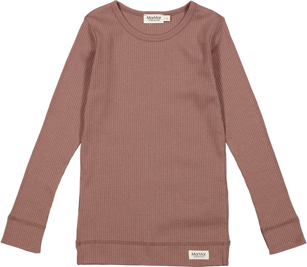 marmar - plain tee ls modal // desert red, t-shirt, bluse, langærmet, overdel, top, trøje