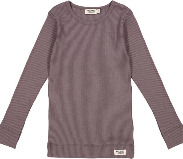 marmar - plain tee ls modal // desert red, t-shirt, bluse, langærmet, overdel, top, trøje