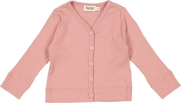 MarMar - Cardigan LS Modal // Coral Haze, t-shirt, bluse, langærmet, overdel, top, trøje, MarMar, Cardigan i coral