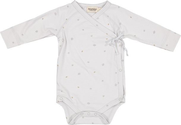 MarMar - Belita body // Sea gems, body, crossbody, bodystocking, body til piger, body til drenge, body med muslingeprint, belita body, sea gems, grå body.