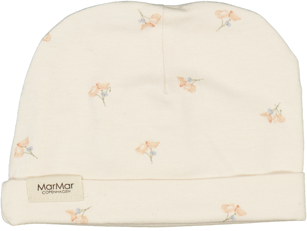 marmar hue, modal, babyhue, hue, babyhue, hue til baby, blød hue, hat, aiko hue, aiko hue fra Marmar, Hue i poppy, hue med blomsterprint, babyhue til piger, hue til piger, hue til nyfødt, rosa hue.