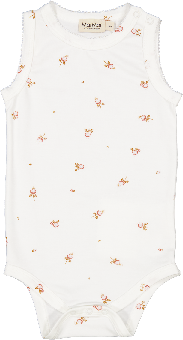 MarMar Body Sleeveless, Modal, ærmeløs body, body uden ærmer, body i little peony, little peony, ærmeløs body til piger, body med blomsterprint.