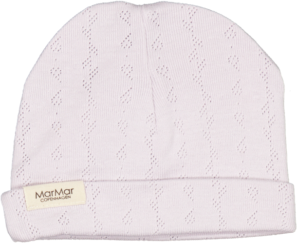 marmar hue, modal, babyhue, hue, babyhue, hue til baby, blød hue, hat, aiko hue, aiko hue fra Marmar, Hue i violet dust, hue med hulmønster, babyhue til piger, hue til piger, hue til nyfødt, hue i lilla.