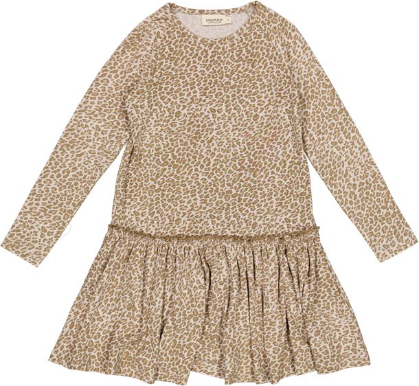 Marmar debbie kjole, leopard kjole, debbie leopard kjole, leopard kjole fra Marmar, kjole fra marmar, kjole i leopard, khaki leo kjole, kjole med leopard print.