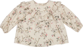 Marmar bluse, marmar skjorte, skjorte med flæse, skjorte til pige, bluse til pige, bluse med blomsterprint, skjorte med blomsterprint, botanica, beige bluse, beige skjorte.