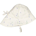 Marmar hat, marmar sommerhat, marmar alba babyhat, hat i hvid, sommerhat i hvid, sommerhat med blomsterprint, hvid hat, cornflower, sommerhat til piger.  solhat, sol hat, uvhat