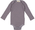 MarMar - Body LS Modal ,Espresso Stripe, MarMar Body LS, Modal, body, body med lange ærmer, lange ærmer, bodystocking, drengebody, modalbody, pigebody.