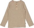 Wheat - T-shirt LS Cornelius // Oat melange stripe, t-shirt dreng, stribet t-shirt, Drenge t-shirt, t-shirt, Melange, Brun t-shirt