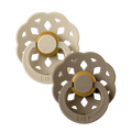 Sutter, Bibs, Bibssutter, Pacifier, Sut, Naturgummi, naturgummisut, Rund sut,Colour,Latex, Boheme,2Pack,Vanilla,Dark Oak,str.1