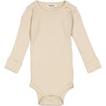 MarMar - Plain Body LS - Grey Sand , MarMar Body LS, Modal, body, body med lange ærmer, lange ærmer, bodystocking, drengebody, modalbody, pigebody