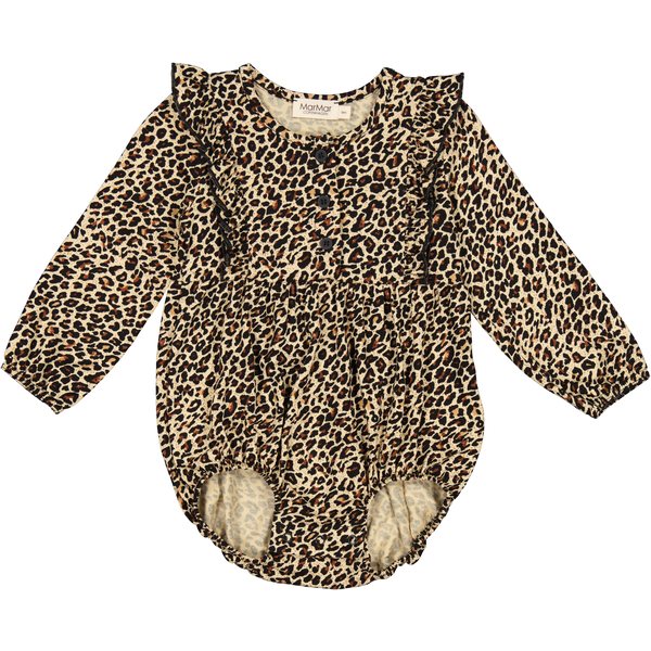 marmar, modal, body, langærmet body, leopard, leo, leoprint, MarMar - Leo Roma Frill LS - Brown Leo