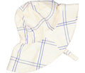 marmar hue, modal, babyhue, hue, babyhue, hue til baby, blød hue, hat, aiko hue, aiko hue fra Marmar,hue med blomsterprint, babyhue til piger, hue til piger, hue til nyfødt, MarMar - Alba long solhat -  Blue Check