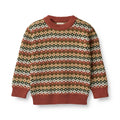 Wheat - Jacquard Pullover Elias - Multi Red