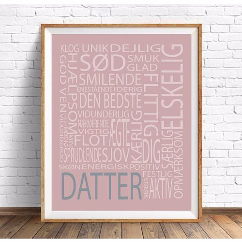 børne plakater, pige plakat, romantiske plakater, børne billeder, mit dejlige hjem, klog datter