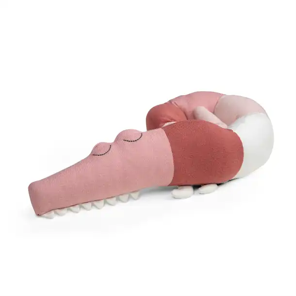 Sebra strikket mini pude Sleepy Croc -  Blossom pink